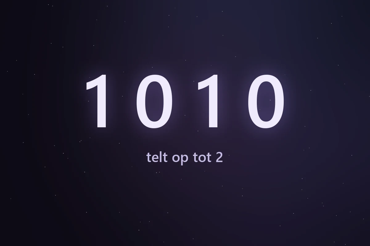 De cijferreeks 1010, die in de numerologie optelt tot 2