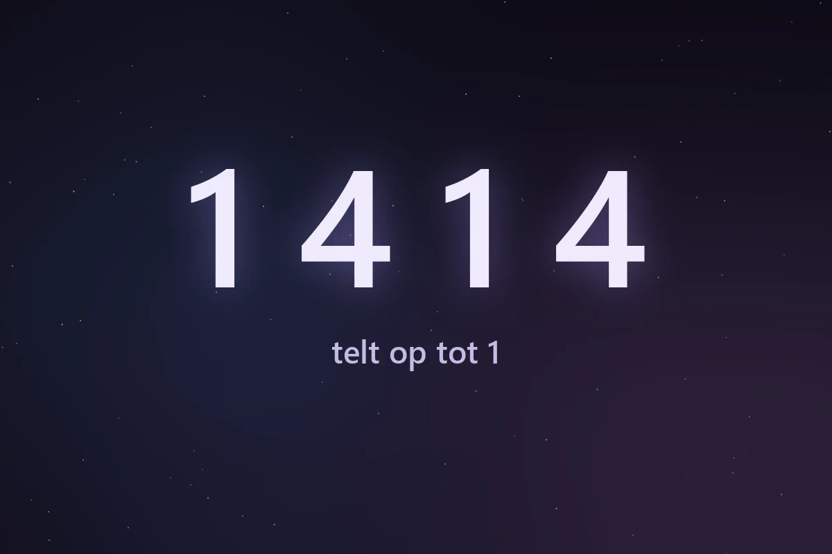De cijferreeks 1414, die in de numerologie optelt tot 1
