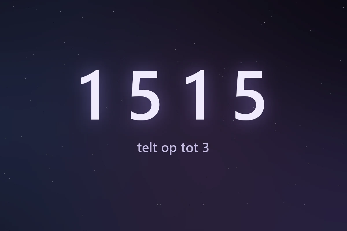 De cijferreeks 1515, die in de numerologie optelt tot 3