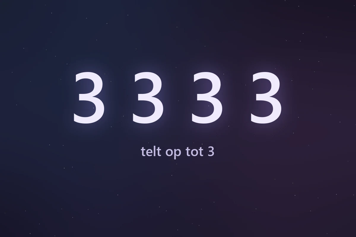 De cijferreeks 3333, die in de numerologie optelt tot 3