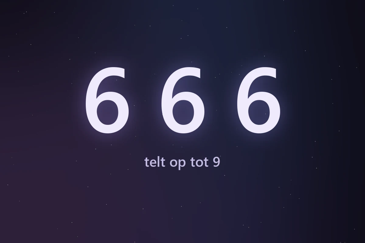 De cijferreeks 666, die in de numerologie optelt tot 9