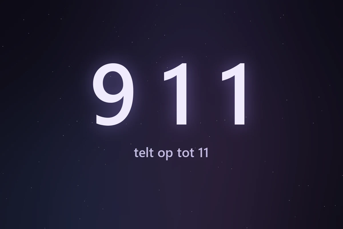 De cijferreeks 911, die in de numerologie optelt tot 11