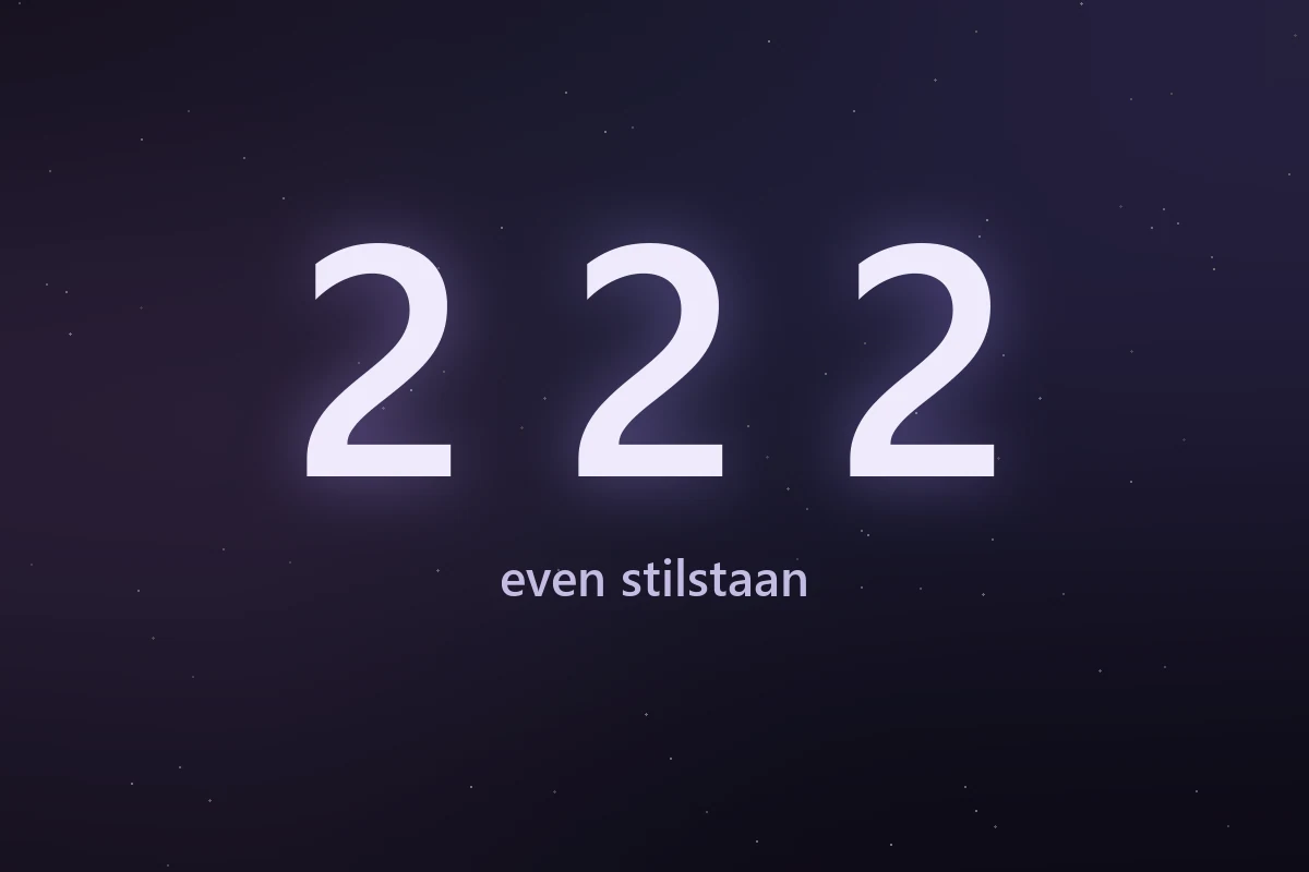 Beeld met de cijfers 222